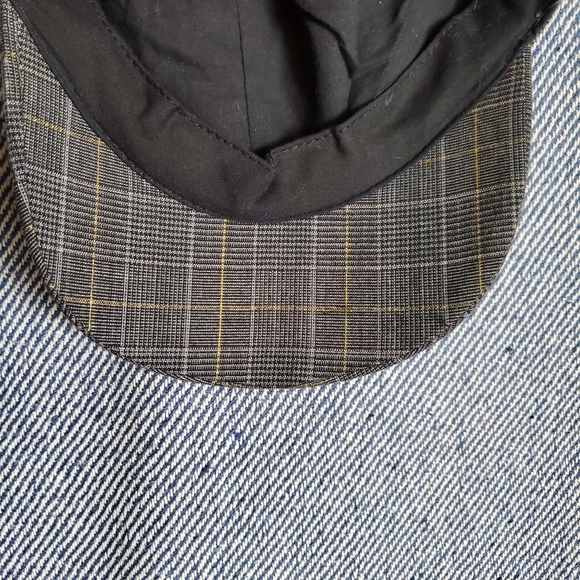 Military Hat - Fine Grey Plaid - Cotton-Lined - Size 57 cm - EUC - Picture 6 of 11